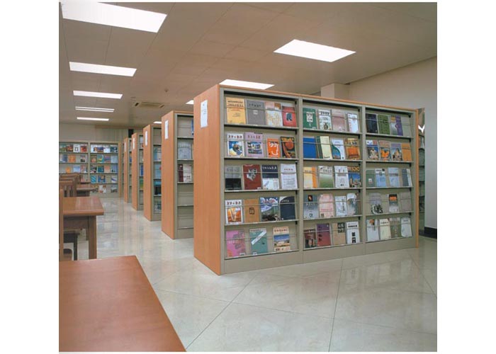 圖書館家具|期刊架、雜志柜|辦公家具|4層單面期刊架(鋼木)|鋼木期刊架